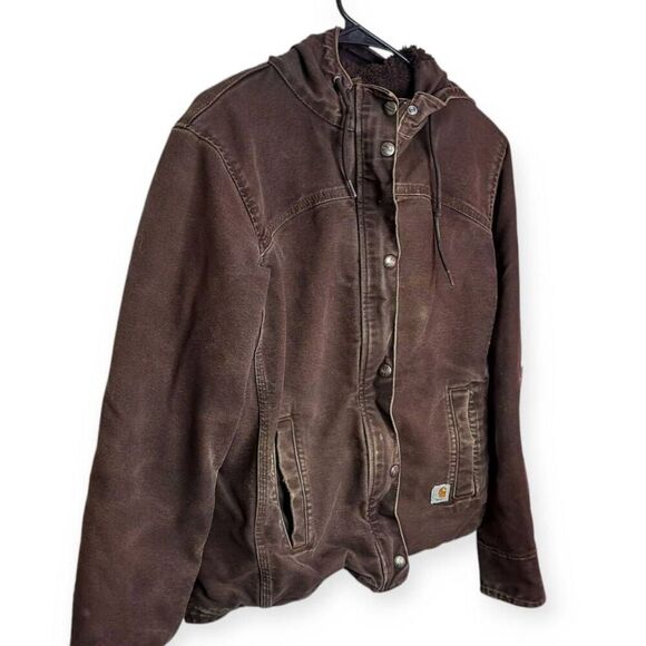 Carhartt Women's Sherpa Lined Workwear Berkeley Jacket Brown size XS 0-2 - Picture 2 of 7